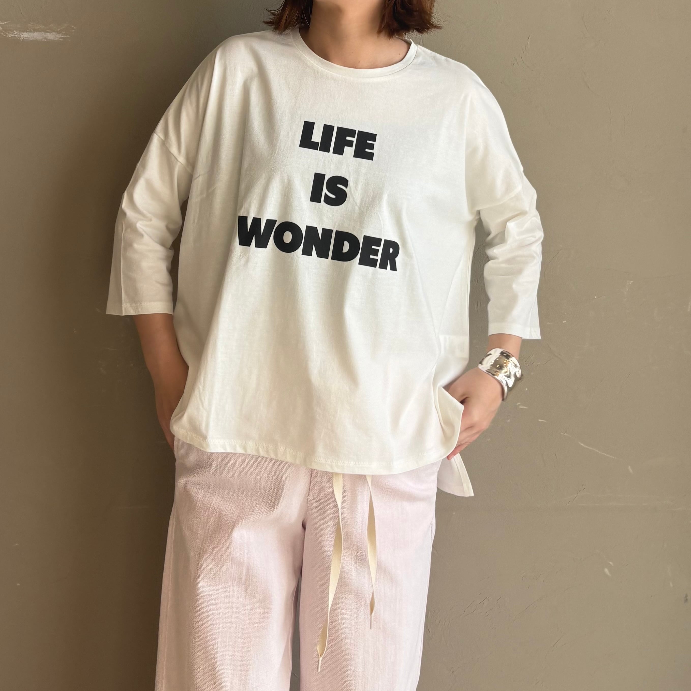 siro de labonte ホワイト 新品 siro de labonte 】LIFE IS WONDER 7分袖ワイドプルオーバー