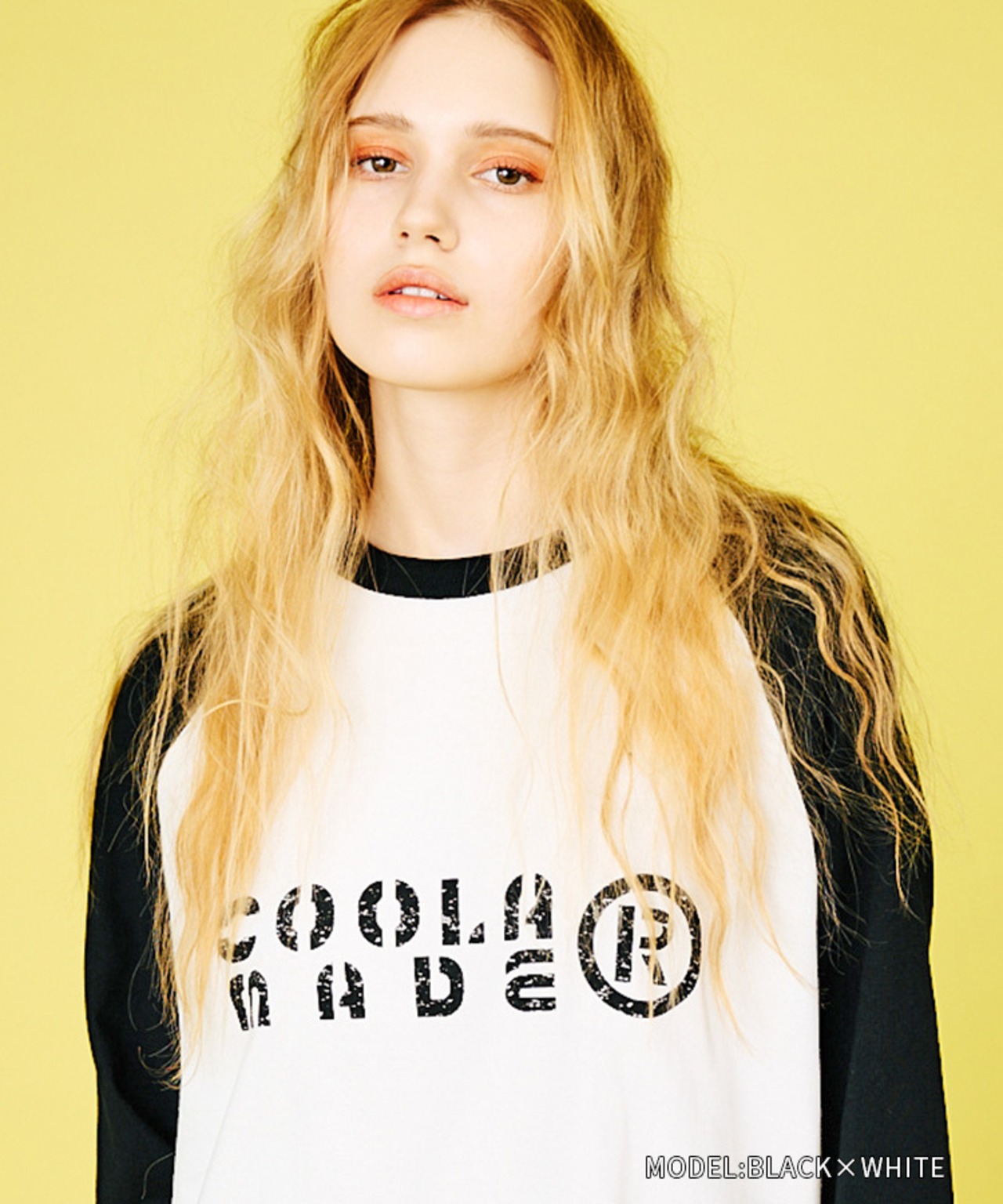 COOLAバスプリントラグランスリーブTシャツ (BLACK×WHITE)　CQ-48025