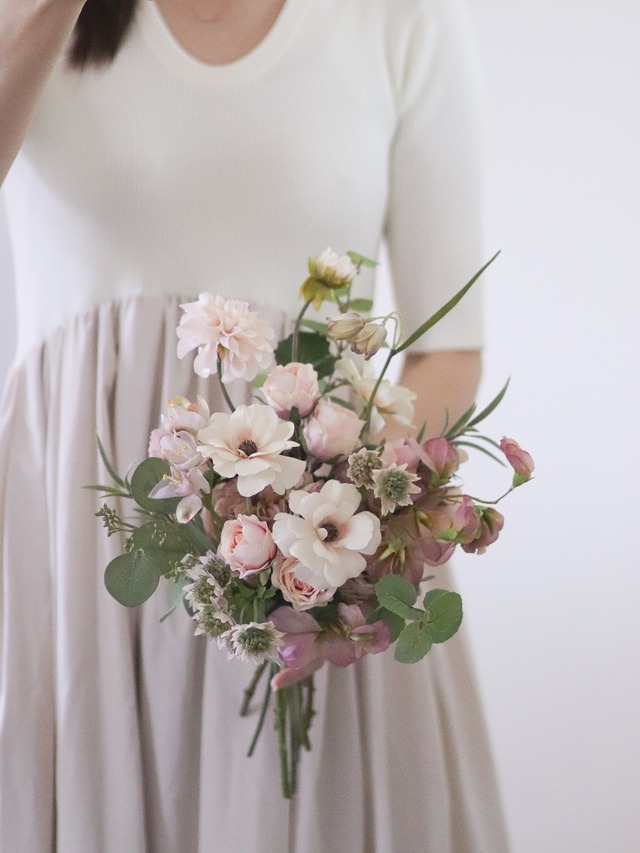 〈 完成品販売ブーケ 〉pink nuance artificial flower bouquet