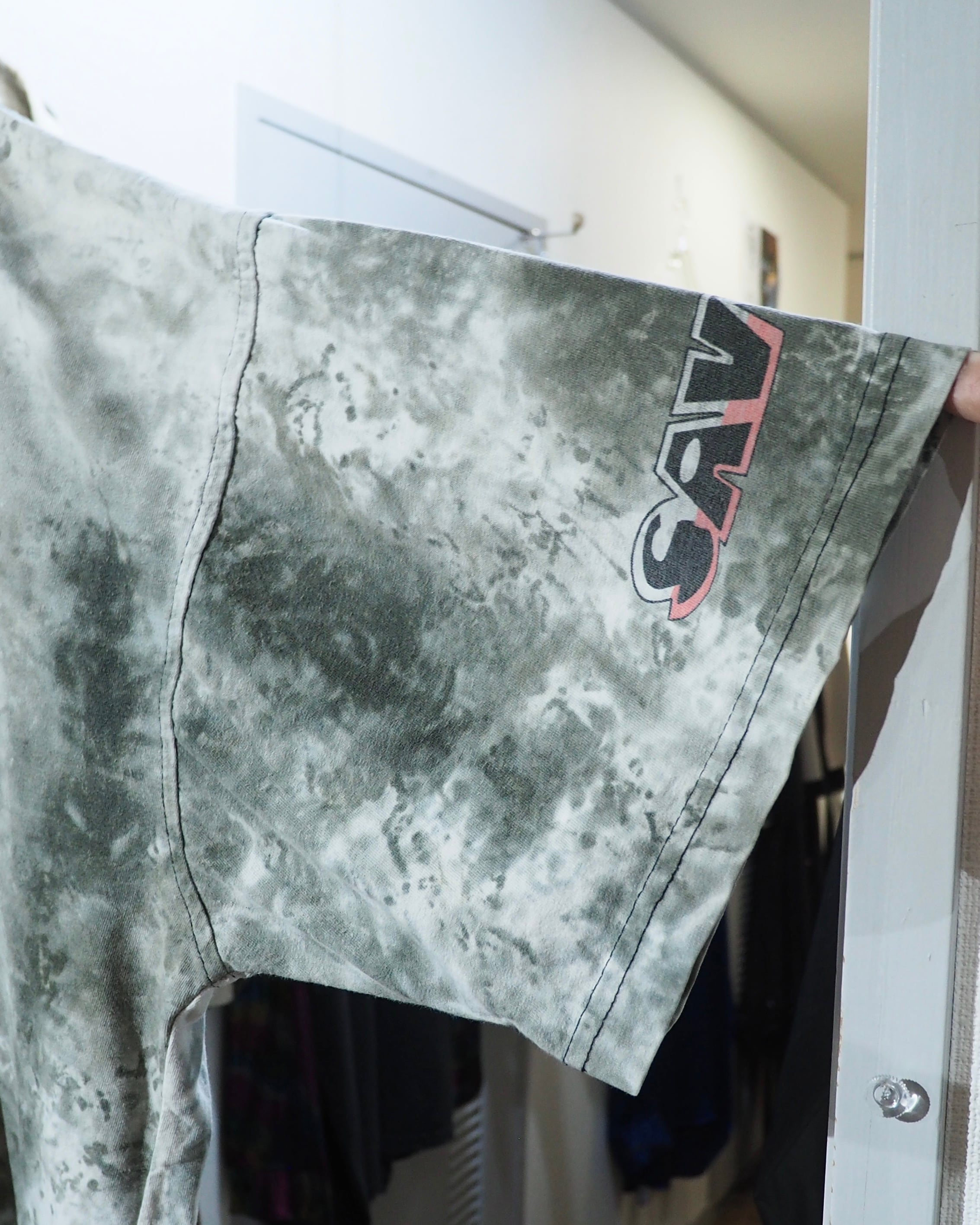 1990s ” Savvy ” Over Dyed × Logo printed vintage loose SS Tee
