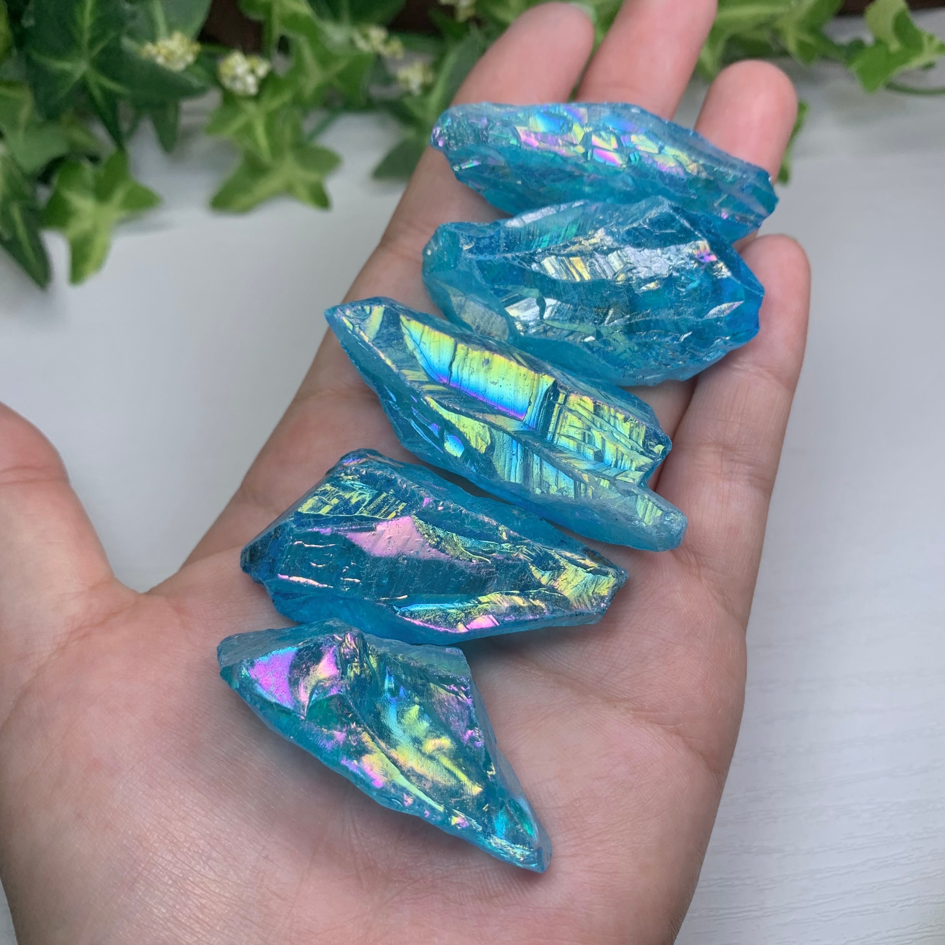 2.美しいブルー☆ラフカット☆アクアオーラクォーツ(100g