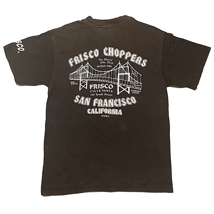 90s ビンテージ フリスコチョッパーズ Tシャツ ハーレーダビッドソン Hanes FRISCO CHOPPERS USA製 両面プリント(黒, Mサイズ)袖裾ダブルステッチ 木村拓哉 | ヴィンテージ古着&アンティーク商品取扱い Black Smith ブラックスミス(スペシャルビンテージ, vintage) 90s ビンテージ フリスコチョッパーズ Tシャツ ハーレーダビッドソン Hanes FRISCO CHOPPERS USA製 両面プリント(黒, Mサイズ)袖裾ダブルステッチ 木村拓哉 | ヴィンテージ古着&アンティーク商品取扱い Black Smith ブラックスミス(スペシャルビンテージ, vintage)