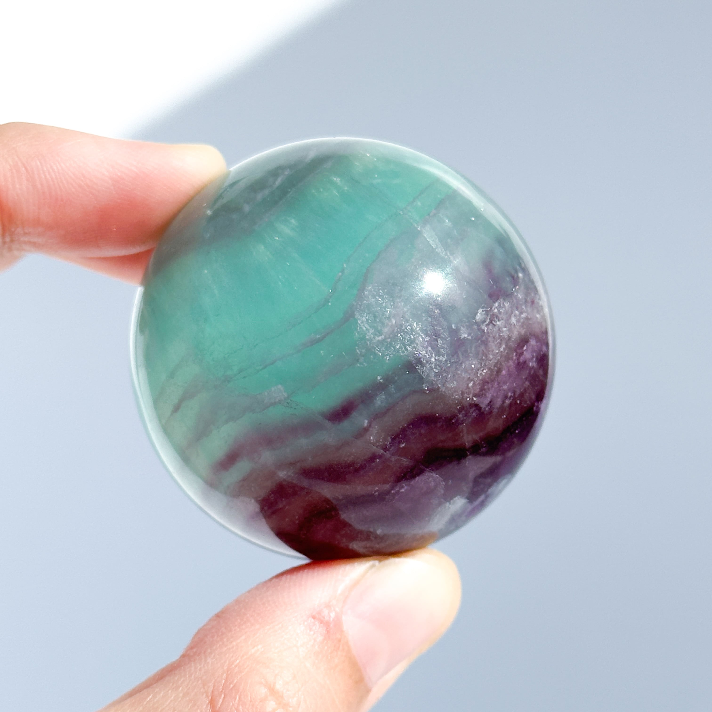 レインボーフローライト スフィア（丸玉)04◇ Rainbow Fluorite Sphere