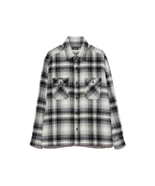 UNUSED / US2583 LONG SLEEVE WOOL CHECK SHIRT(GRAY×CHECK)