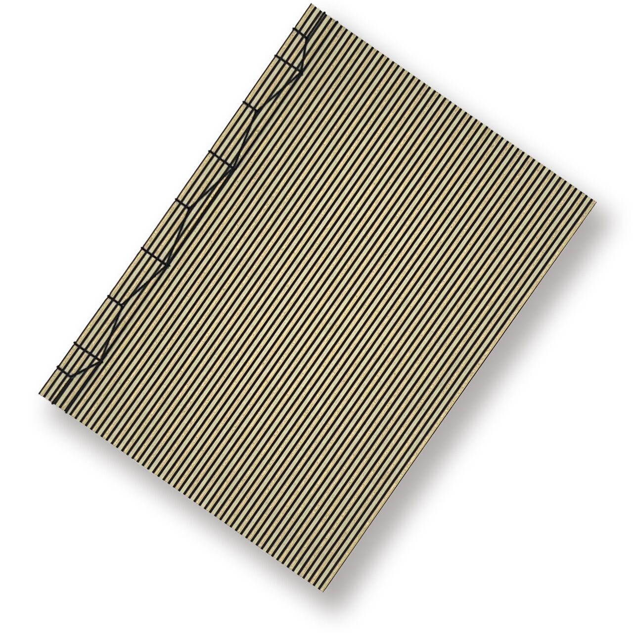 縞模様 —Black and gold stripes on beige background in Japanese
