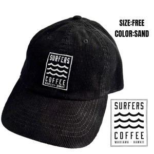 SURFERS COFFEE コーディロイ　ベースボールキャップ　（刺繍）　BLACK