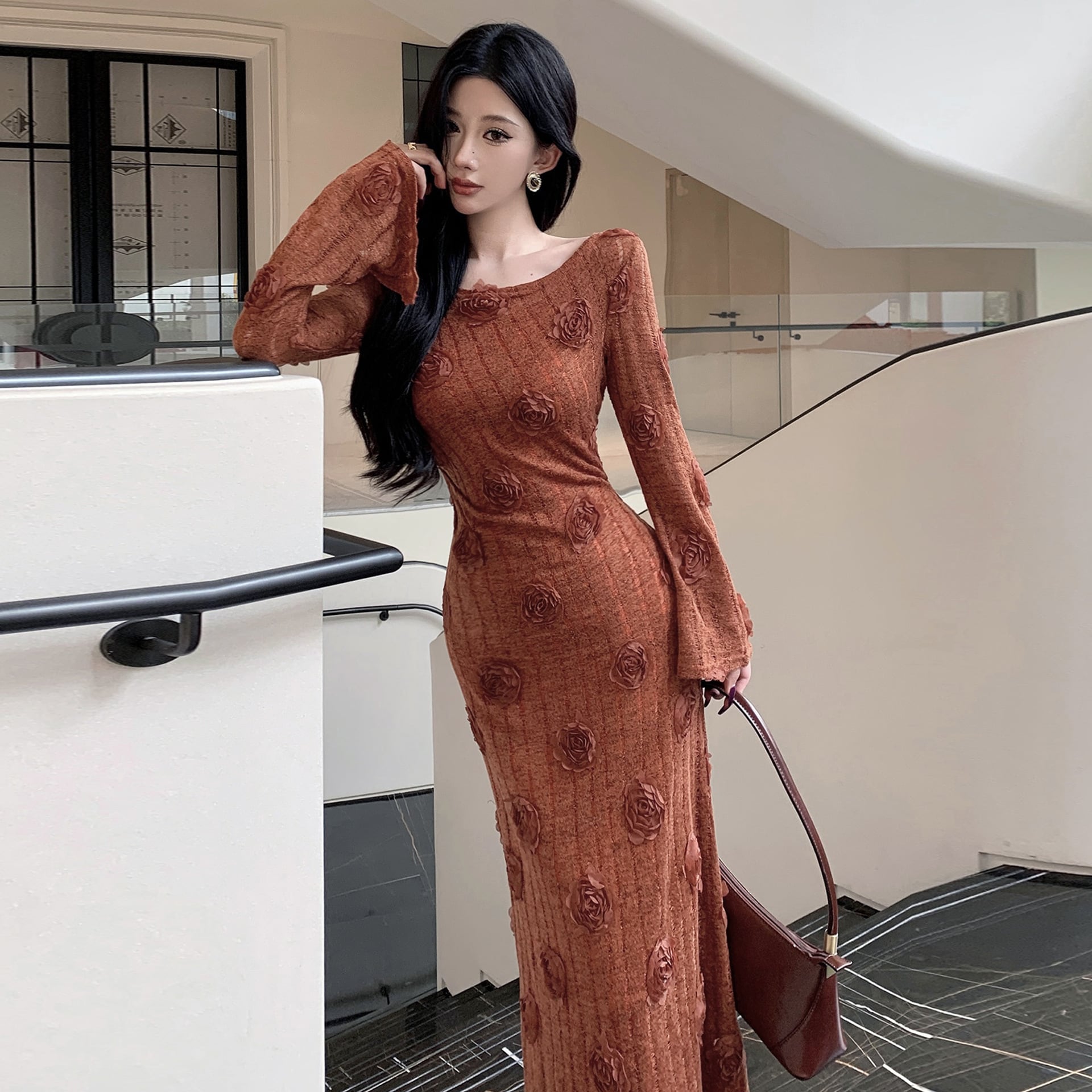 【set】フラワーモチーデートワンピース×キャミワンピースセット M28105