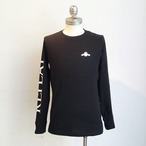 REPLAY　コンパクトコットンジャージーワンポイントロングTシャツ／ブラック　
