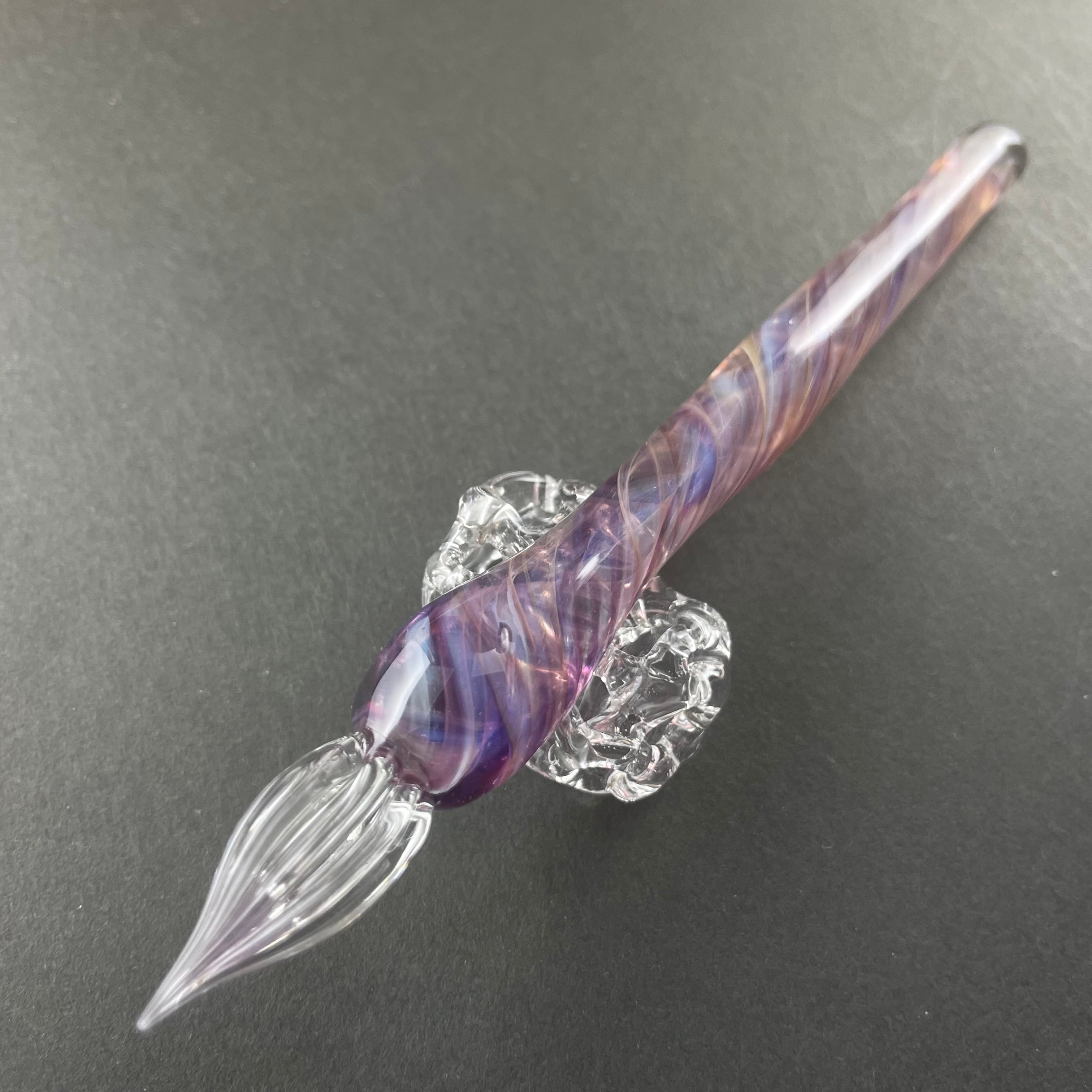 紫のフューミングガラスペン | ガラス工房IDIC