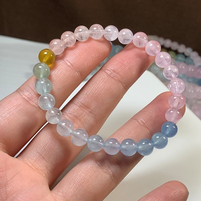 no1.爽やかパステル☆グラデーションミックスベリル ブレスレット