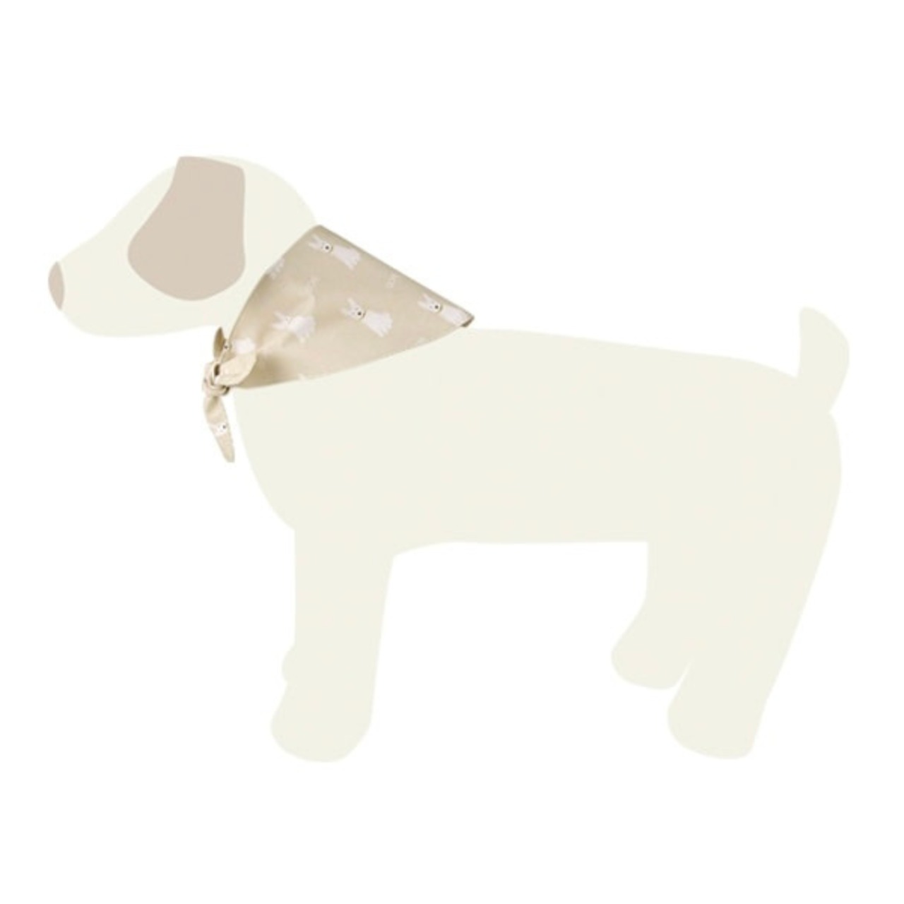 【予約】[ GOPE ] Picture Dog Bandana｜WHITE × BEIGE - 5