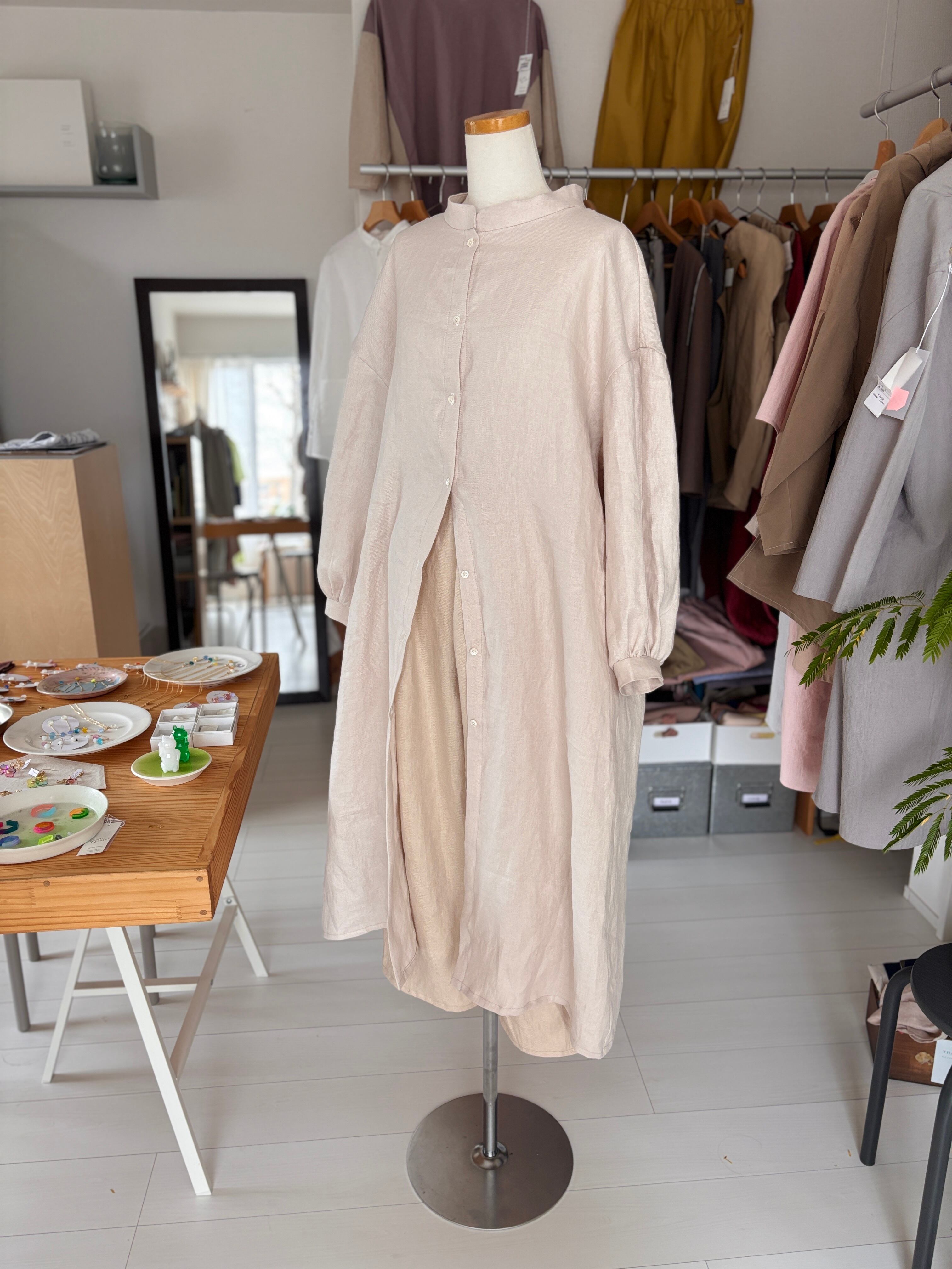 受注生産/ リネンリラックスロングワンピース 限定品
