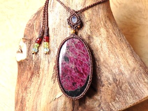 ユーディアライト × ムーンストーン マクラメペンダント