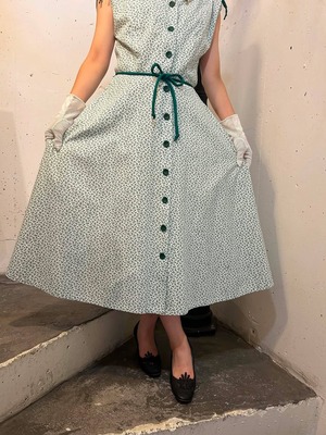 40's50's green flower dress
