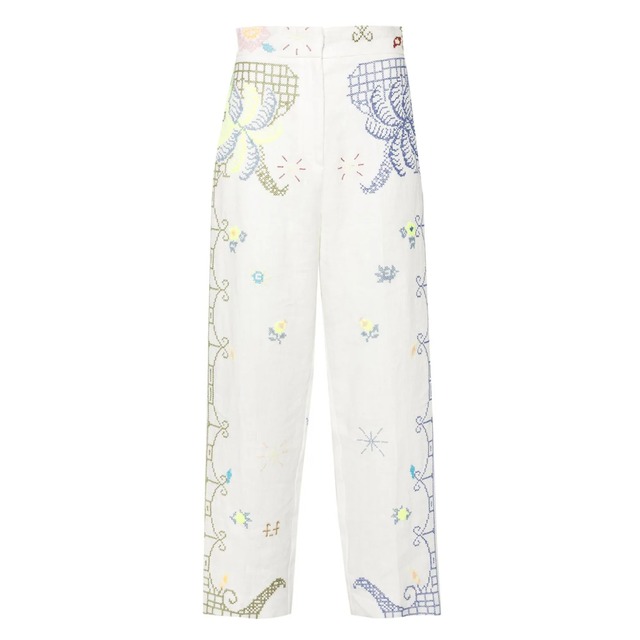 forte_forte　LINEN PANTS　MULTI WHITE