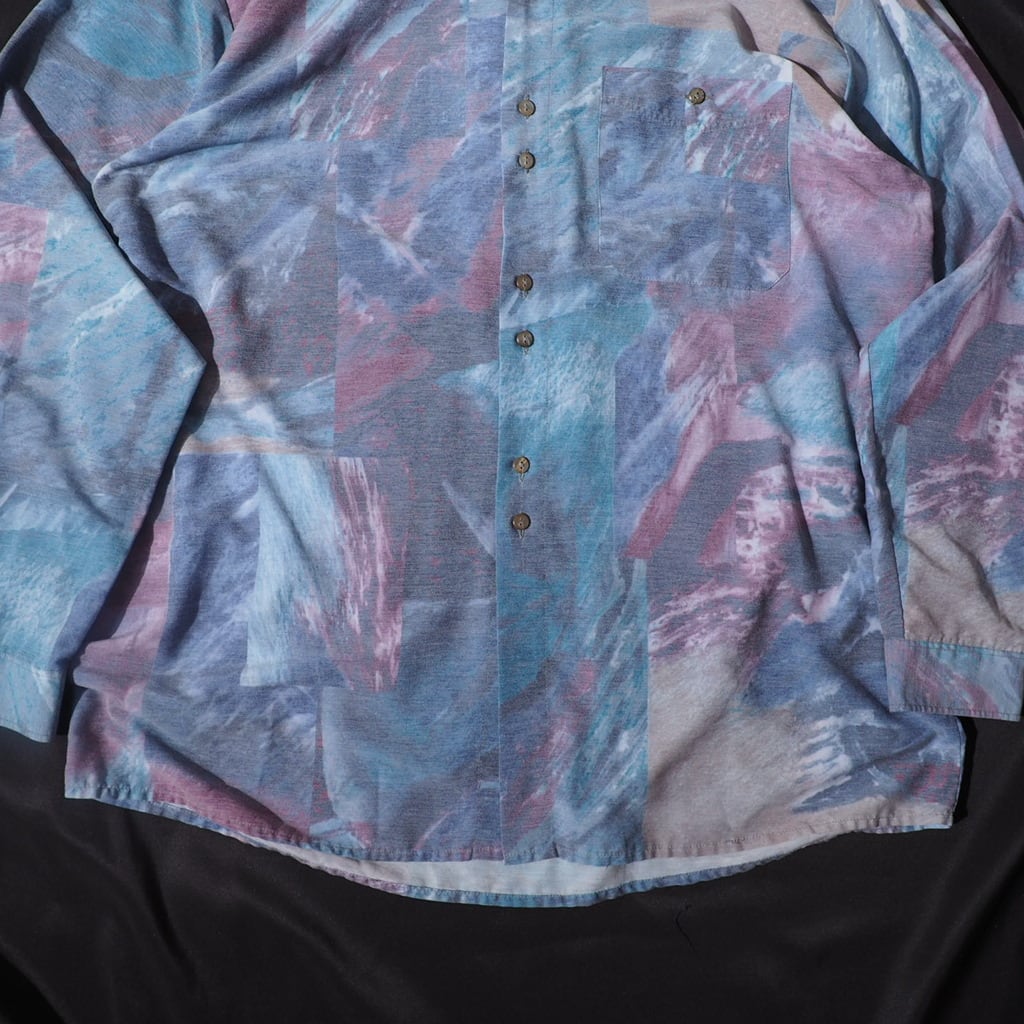 Jupiter water surface pale tone pattern rayon shirt