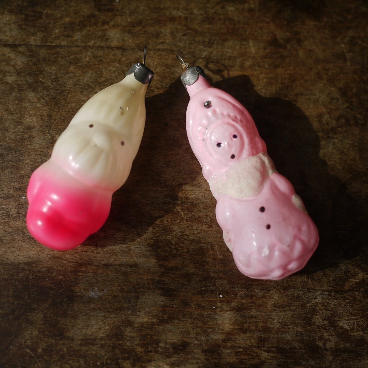 ガラスオーナメント2P 雪娘スネグーラチカ 妖精ノーム ソ連USSR