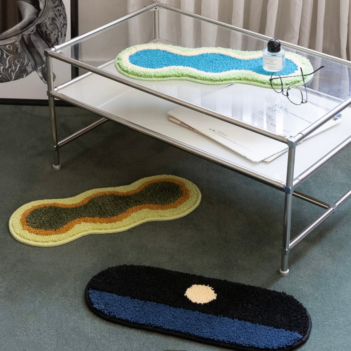 interior mini rug (L) 3types / インテリア ミニ ラグ トレー フット