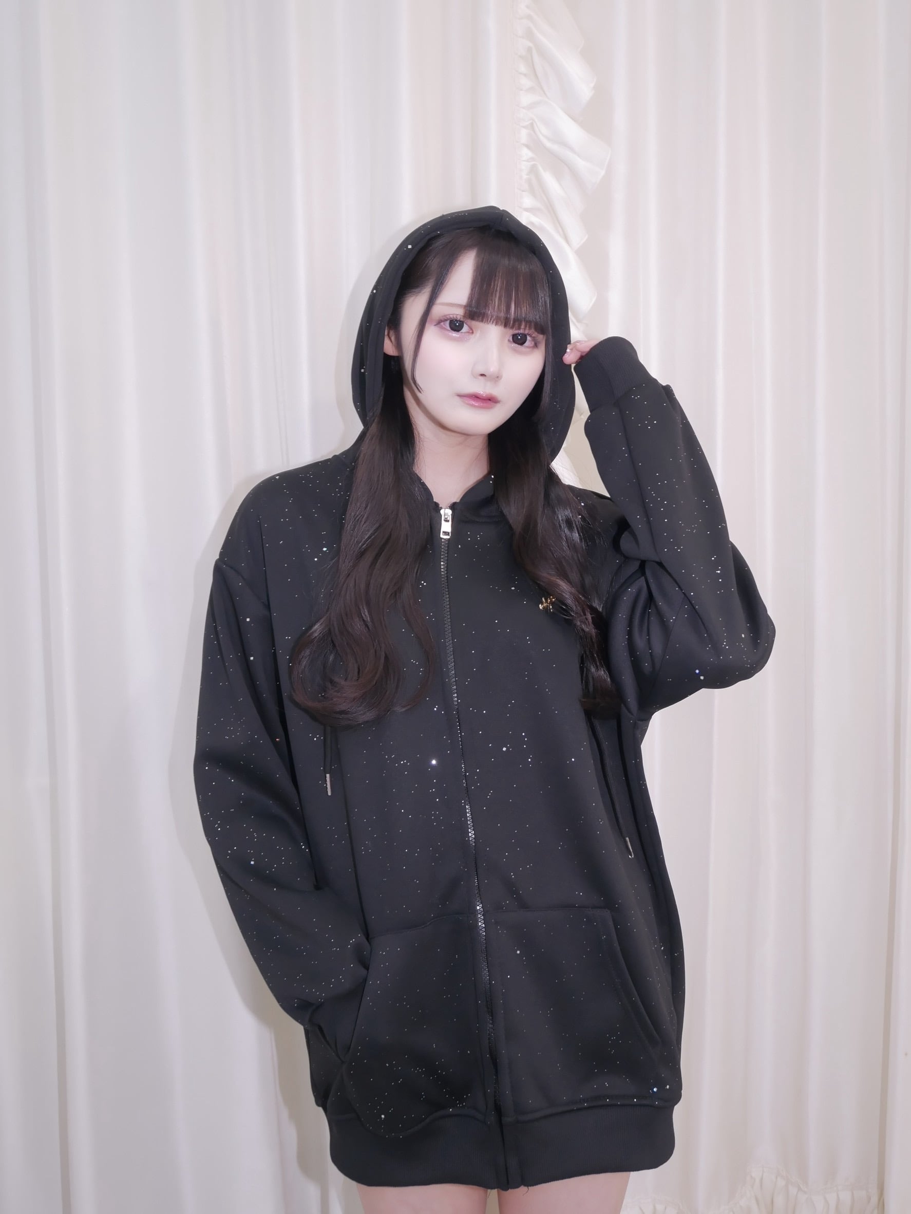 sparkle zip up hoodie