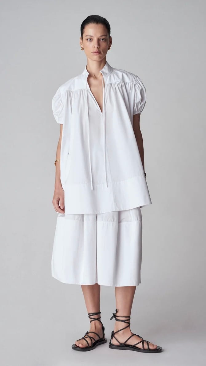 CO -Gathered Tunic- :WHITE,