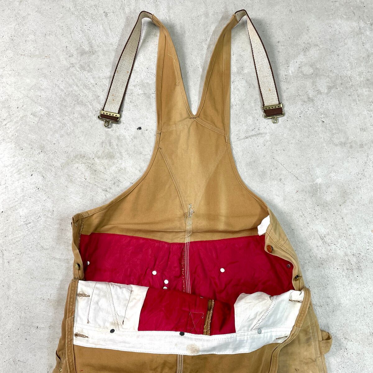80s Carhartt エプロン付ダブルニーダックオーバーオール 80s OSHKOSH