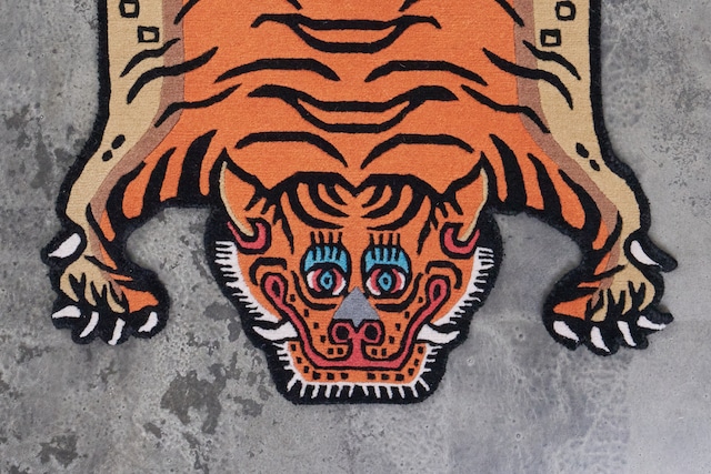 Tibetan Tiger Rug 《Sサイズ•ウール・オリジナル3・トラディショナルオレンジ616》チベタンタイガーラグ
