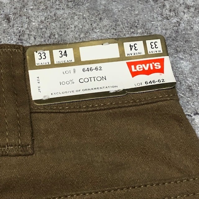 60's 70's Levi's 646-62 モールスキンフレアパンツ