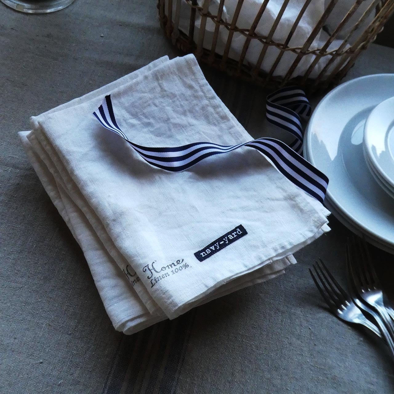 HOME リトアニアリネンキッチンクロス | NAVY-YARD