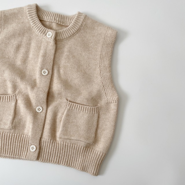 【Last 130cm】natural knit vest