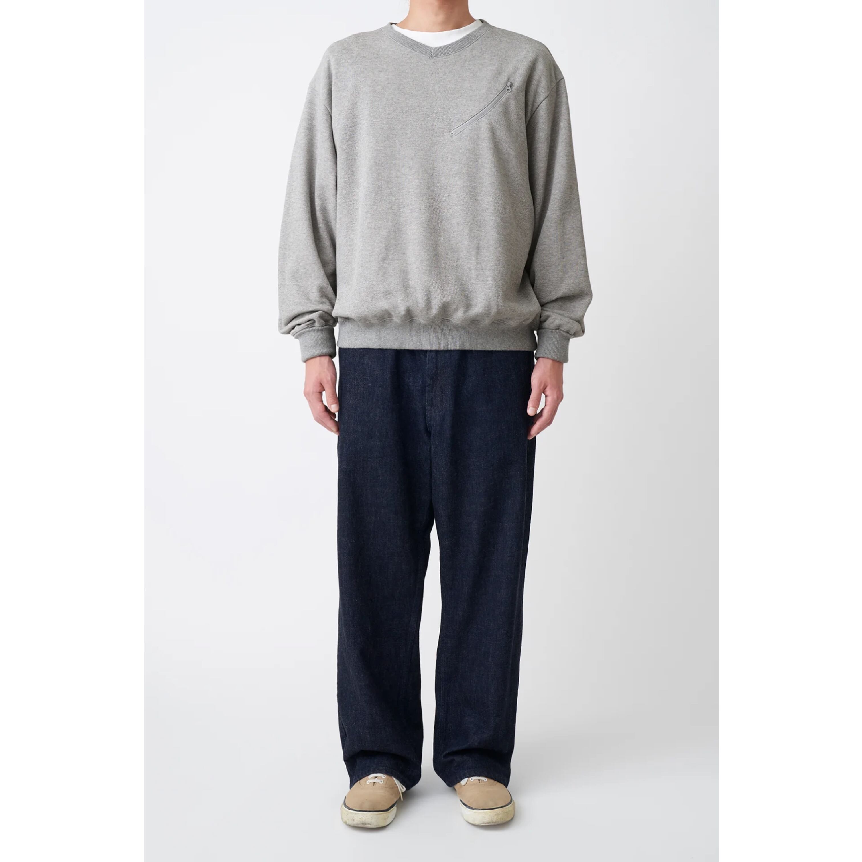 PWA / HEAVY KANOKO V-NECK P/O HEATHER GREY | THE NEWAGE CLUB