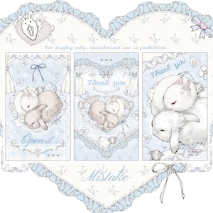 新作☆SB52 Still-Beautiful【Sleep bunny baby】封印 封緘 シール フレークシール 30枚