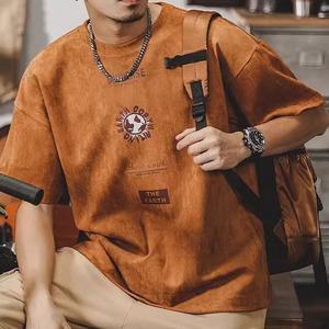 earth print short sleeve t-shirt A0613