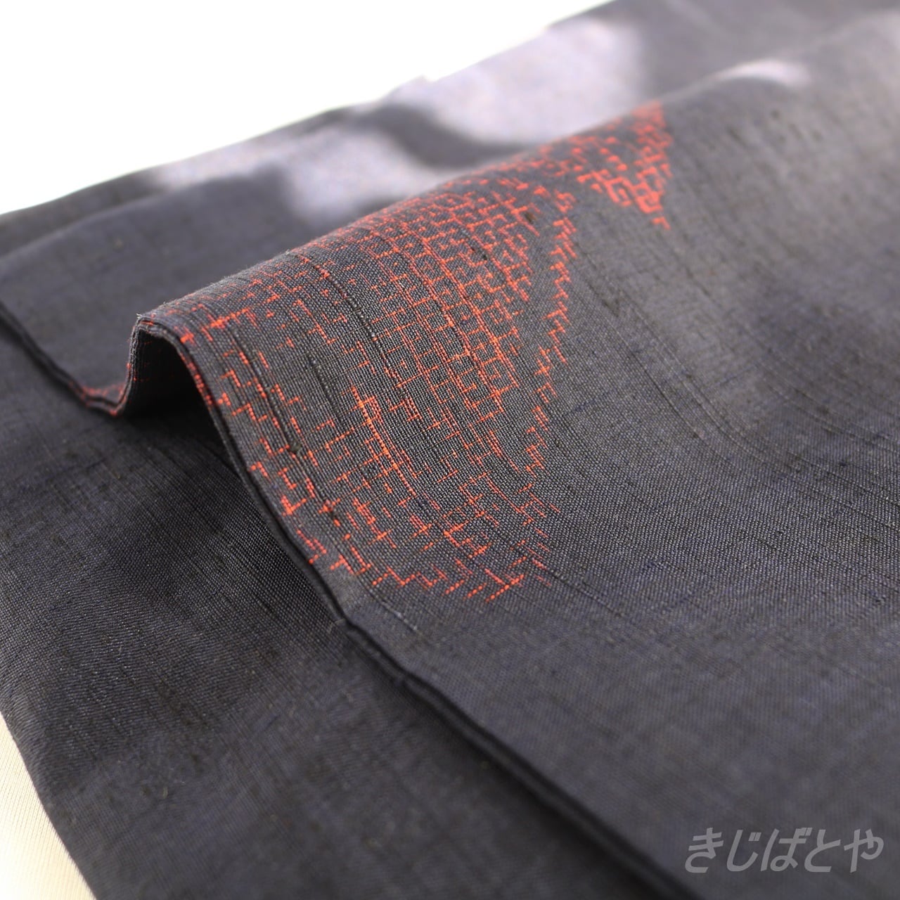 結城紬 濃紺に菱 袷 | きじばとや