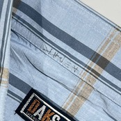 DAKS ダックス チェック 半袖シャツ L/くすみブルー系 メンズ