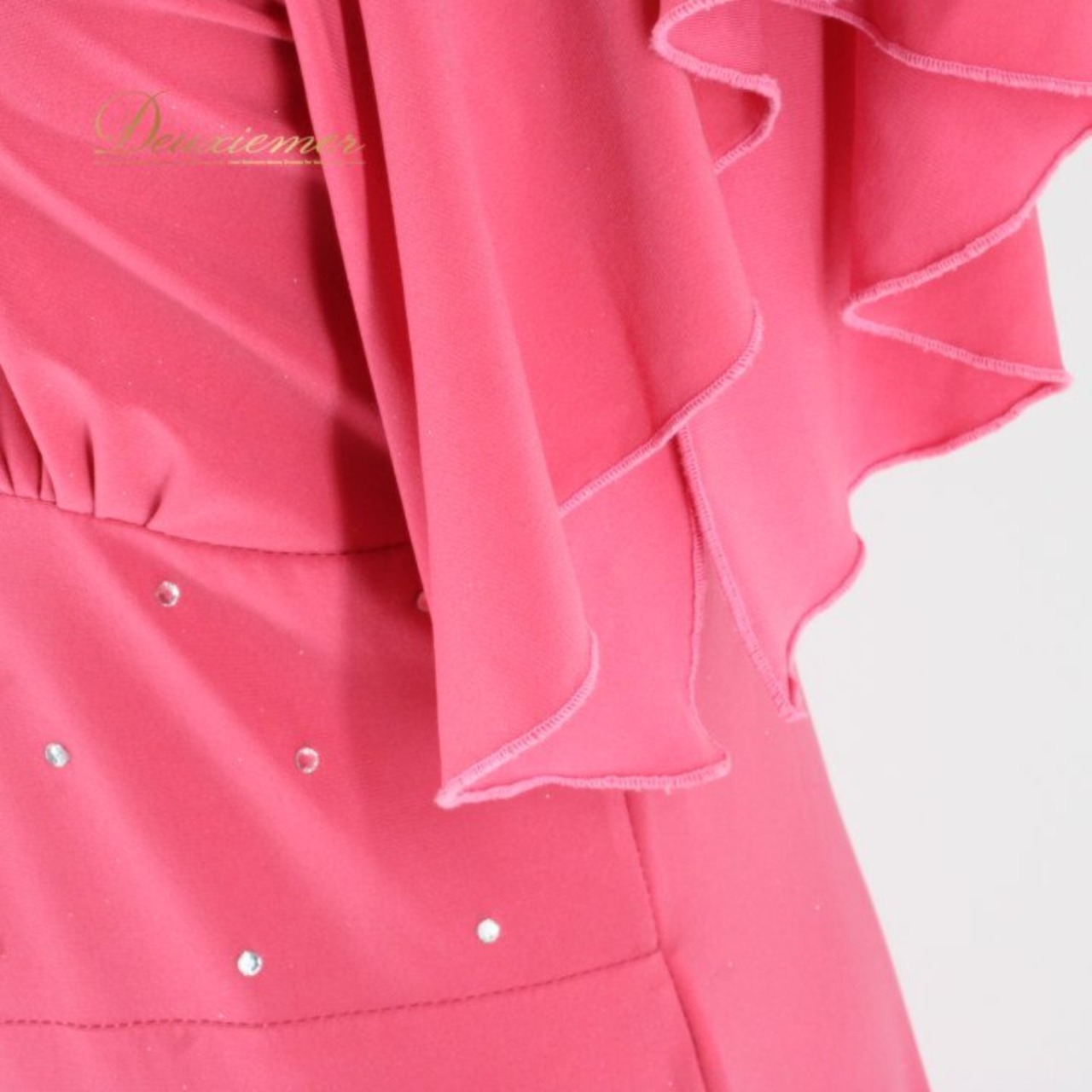 社交ダンス 衣装 スタンダード ドレス ワンピース レッスンウェア パーティドレス レディース ピンク系 Vネック ラインストーン ステージ衣装 カラオケ 社交ダンスドレス ピンク ワンピースドレス ロング丈 マキシ丈 Vネックドレス ラインストーン装飾 きらきら ストーン付き フリル袖 五分袖風 フレア袖 エレガント 大人可愛い 華やか ステージ衣装 舞台衣装 発表会 デモ チャチャ レッスン用 ダンス用品 ダンス発表会 カラオケ衣装 ティアドロップ スパンコール風 デザイン ポリエステル素材