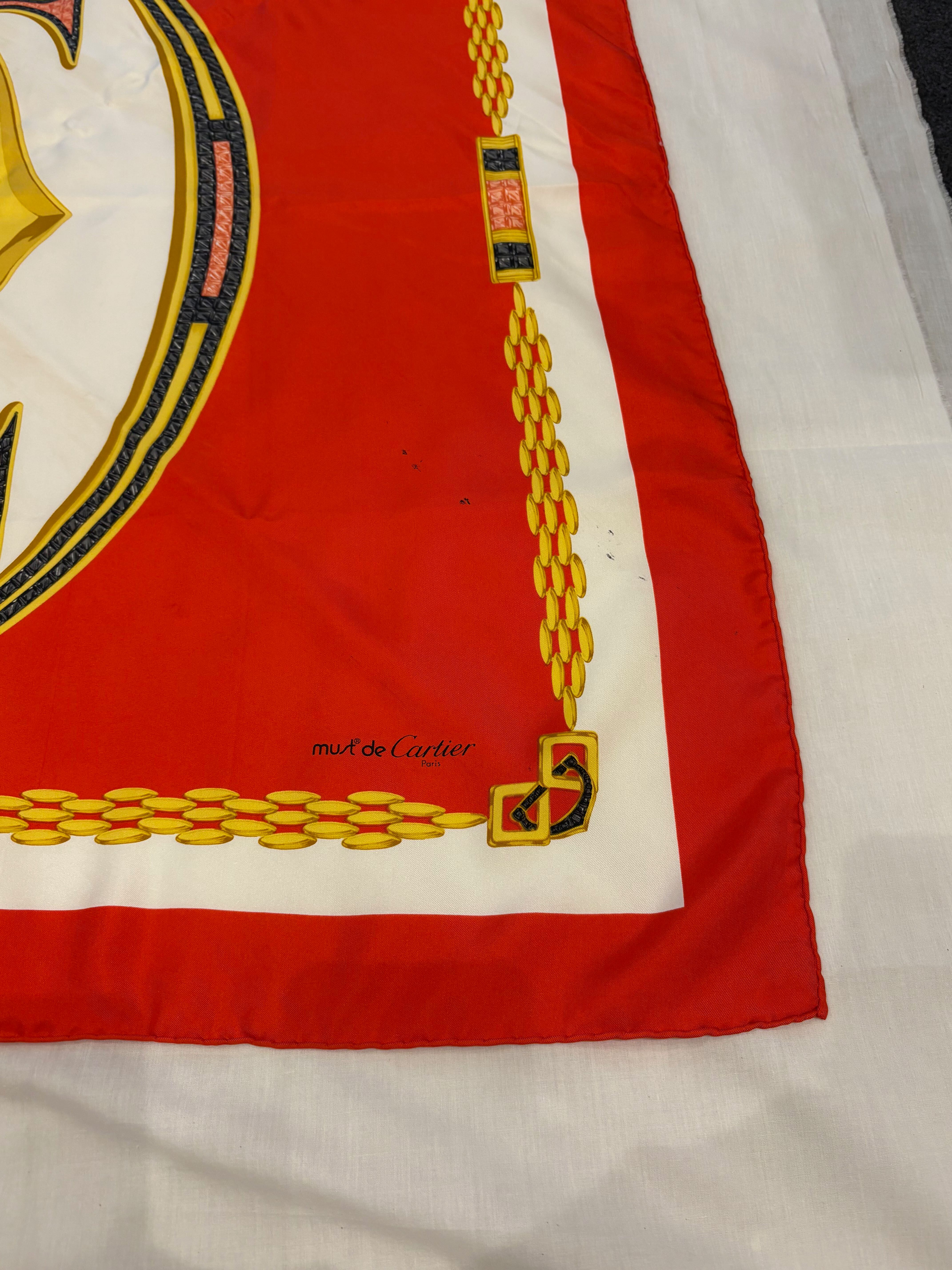 Cartier / vintage double C motif scarf. | AURA JAPON