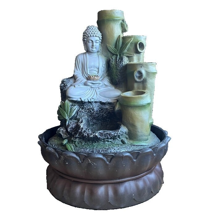 流水のオブジェ 縁起物 大仏 AT24006 仏様 座禅 座像 和風 日本庭園風