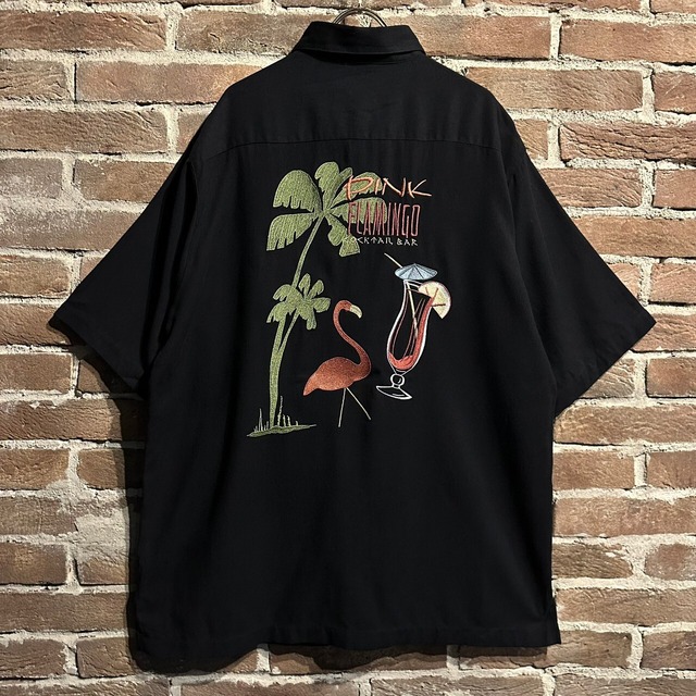 【Caka act3】Tropical Resort Embroidery Design S/S Hawaiian Shirt