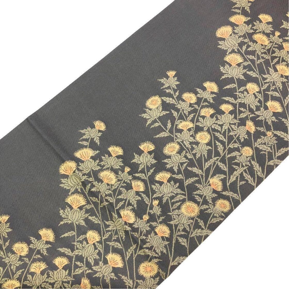 紅花の里工房】 特選米沢織 リバーシブル袋帯 ☆段暈し☆正絹（紅花の  