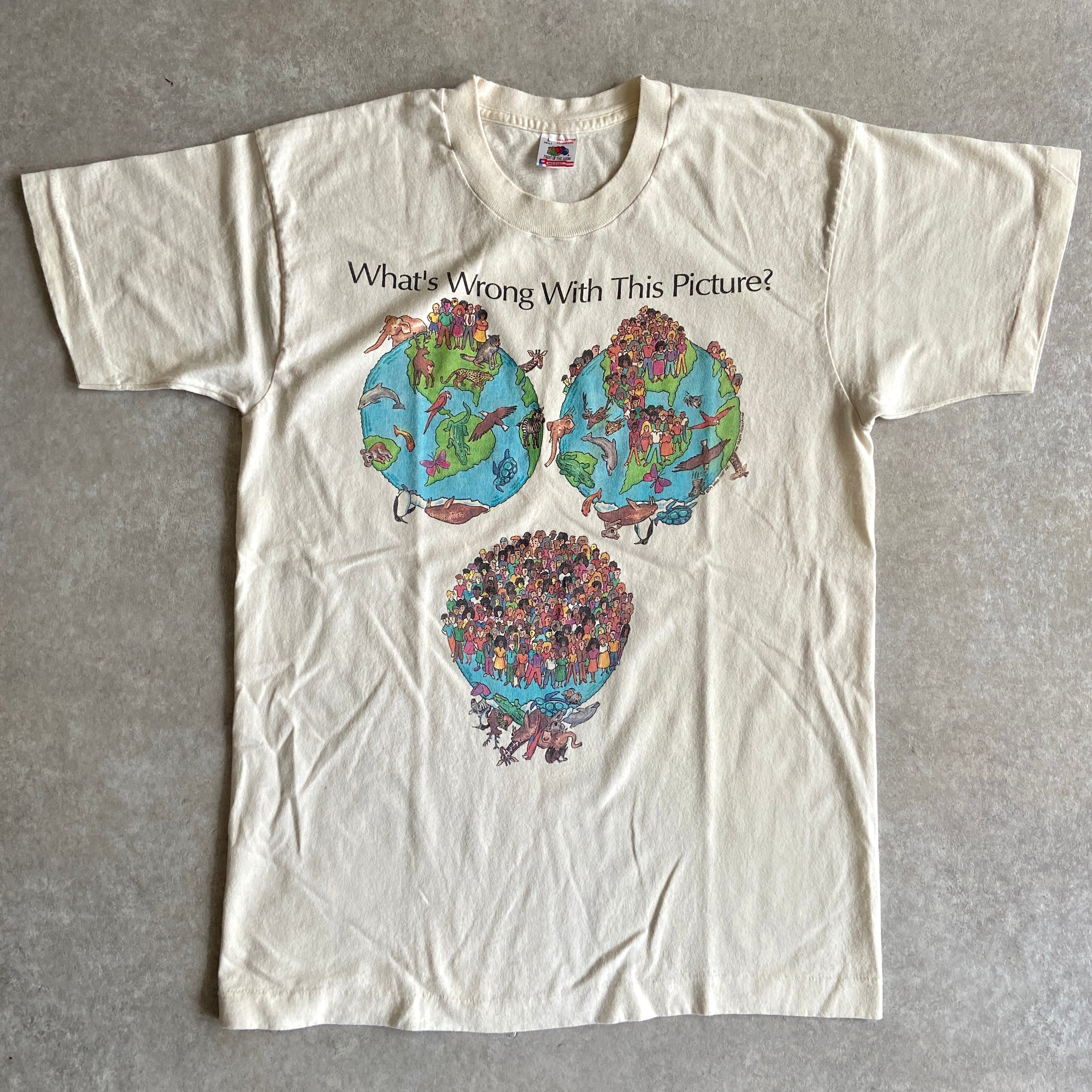 1990s "Earth Graphic" Tee L Made in USA H310