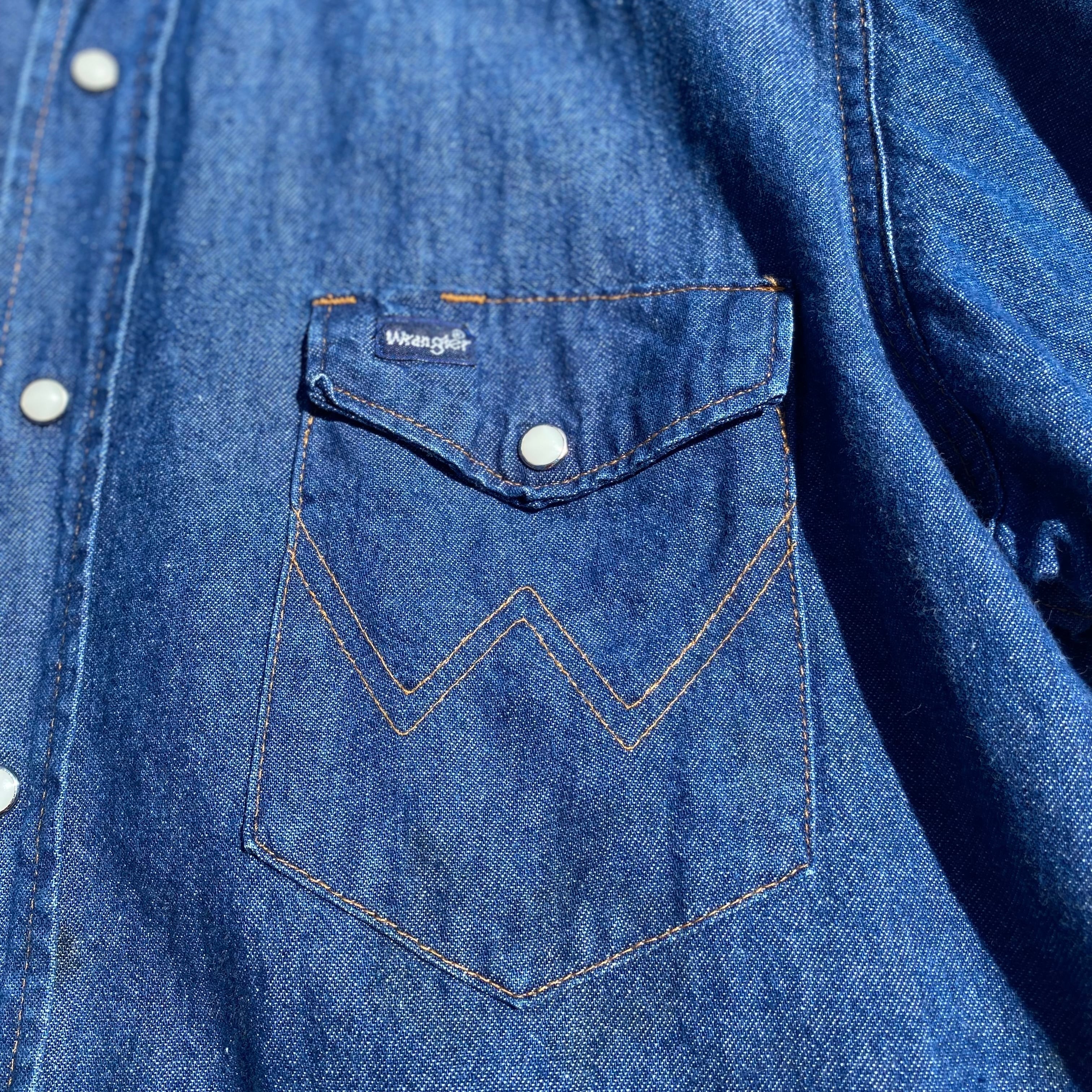 Wrangler Denim Western Shirt 16 1/2 Made in USA / ラングラー