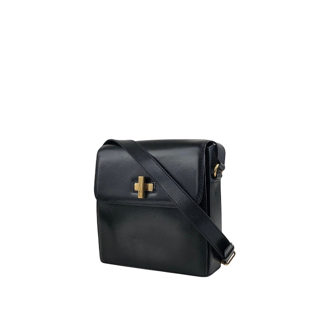 CELINE セリーヌ ショルダーバッグ ブラック ロゴ レザー ターンロック vintage ヴィンテージ オールド txhccr