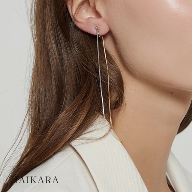 Ear clip & chain earrings