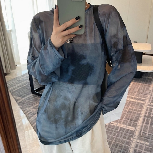 Long-sleeve Loose Sheer Top 01152