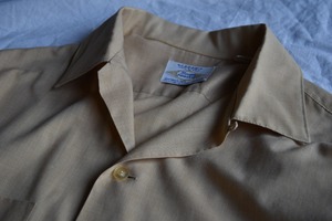 ARROW 1960s Beige Open Collar Shirt