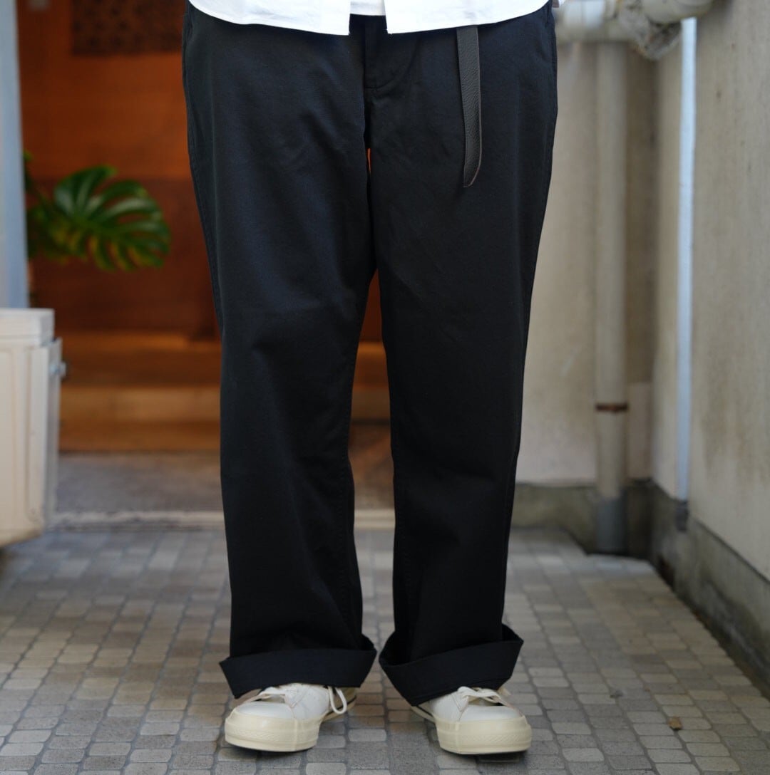 Sans limite(サンリミット) / チノクロス新型ストレートパンツ -black-(W2303033)
