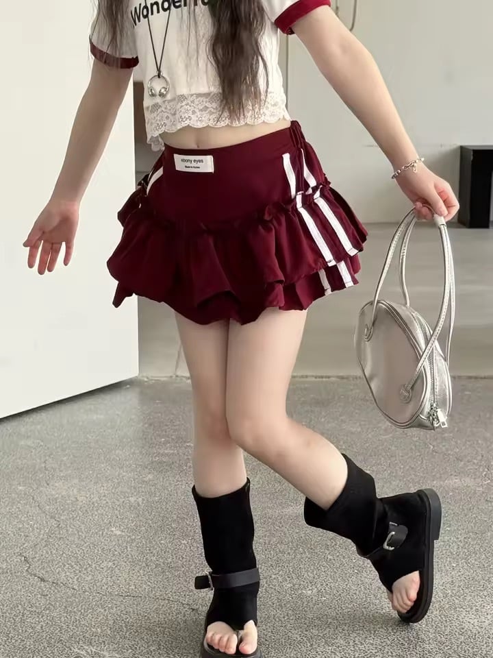 ウエストタグティアードミニスカート