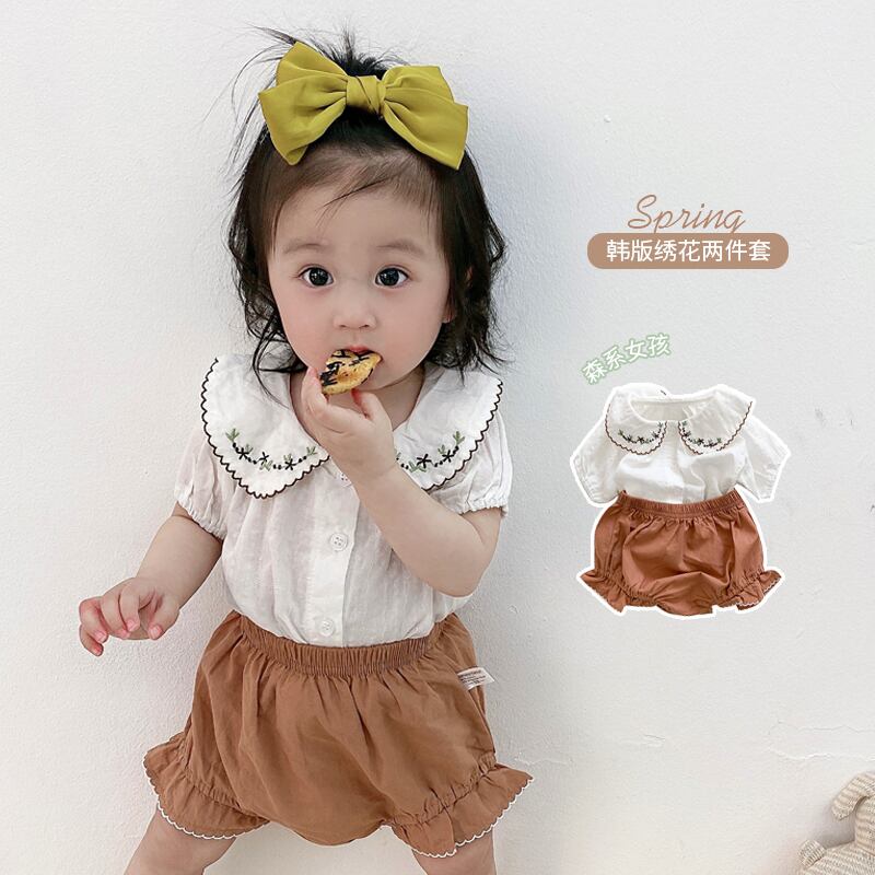 サマーショーツ ロンパース オールインワン レッド 刺繍 夏物 ブルマー 超面白いベビーショップ14507449905