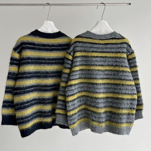 border over knit cardigan J00080