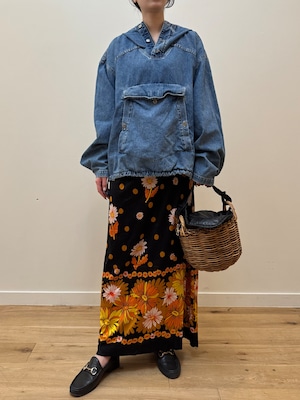 JK2-5 USED DENIM ANORAK -BLUE-